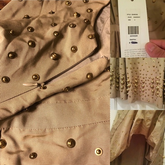 Adam Lippes Silk Metal Stud Embellished Mini Dress - Picture 6 of 6